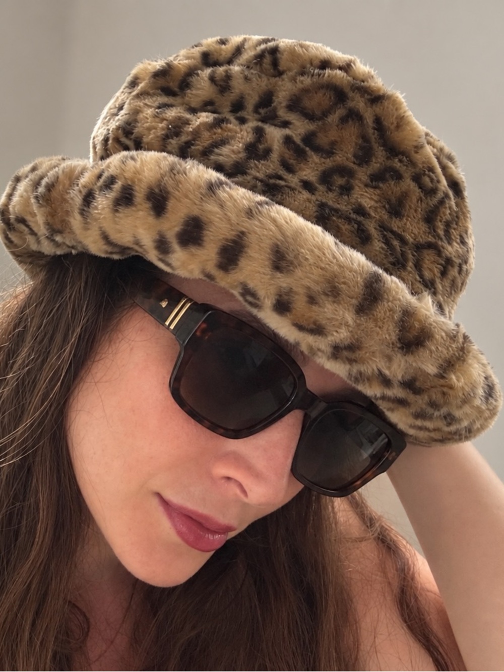 Vintage Leopard Faux Fur Hat | Animal Print Statement Hat